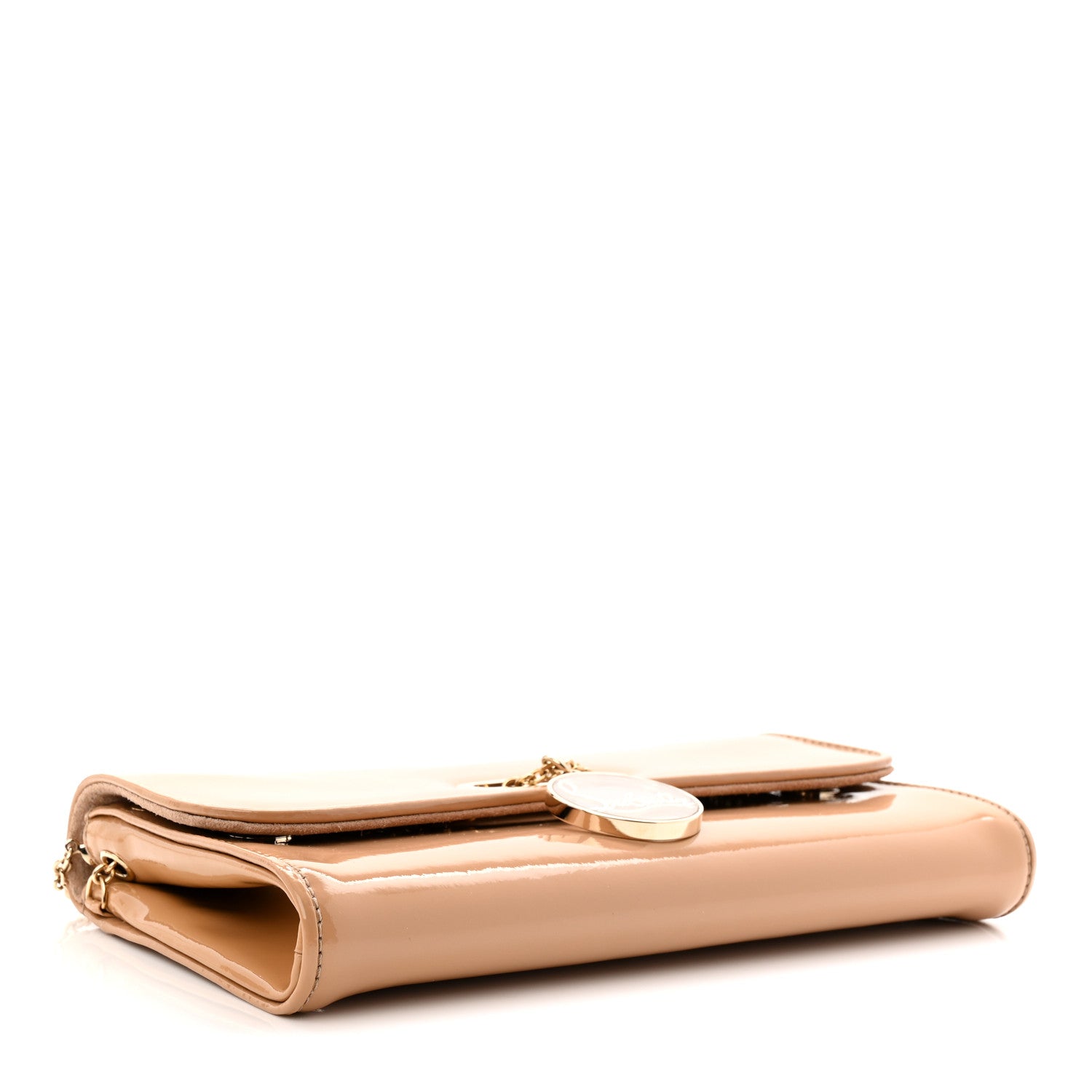 Christian Louboutin Patent Riviera Clutch Nude 1797272 – FASHIONPHILE