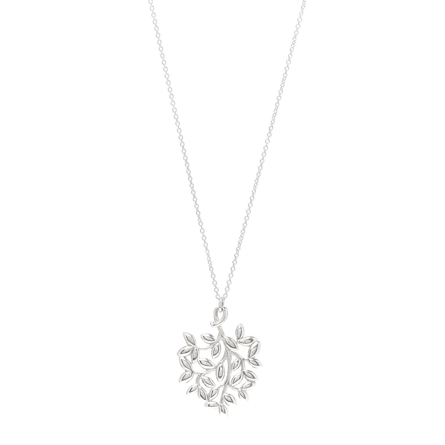 Sterling Silver Paloma Picasso Olive Leaf Heart Branch Pendant Necklace