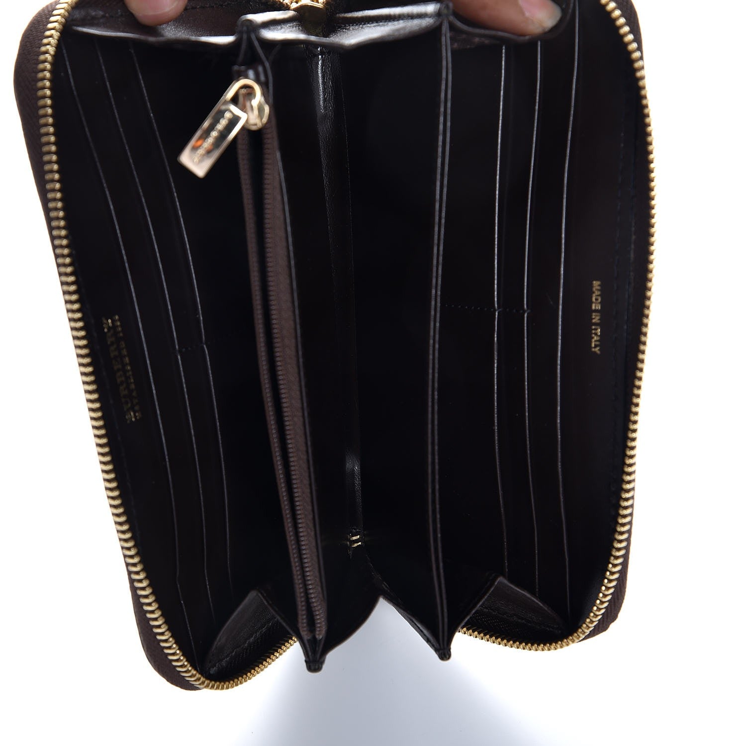 Burberry Haymarket Check Large Ziggy Zip Around Wallet Chocolate 9 of 11