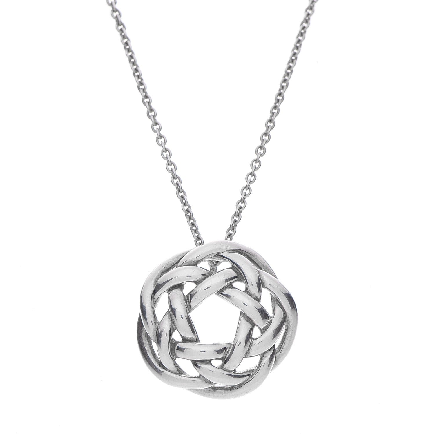 Tiffany Sterling Silver Love Knot Pendant Necklace 4 of 7