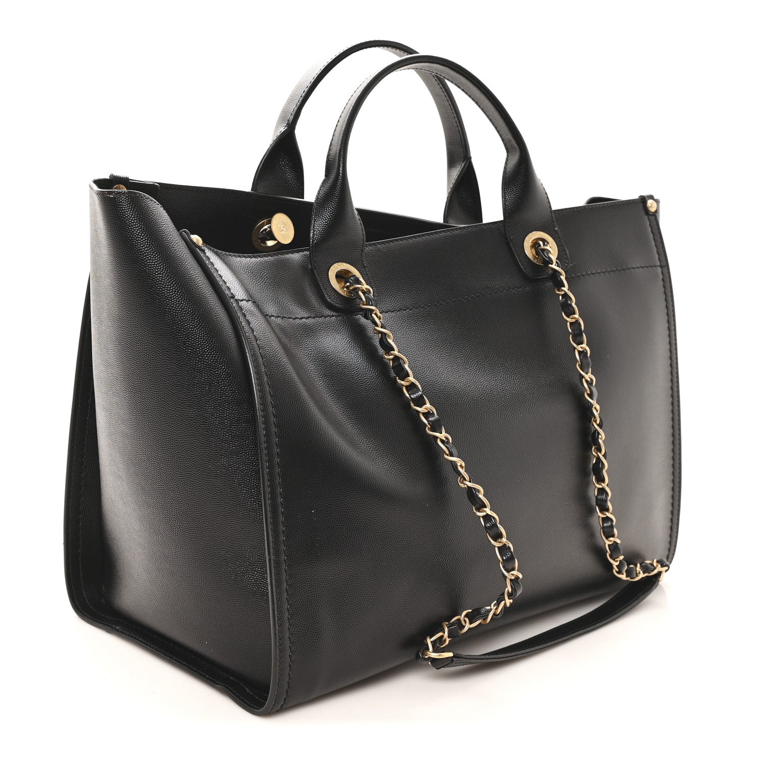 Chanel Caviar Medium Studded Deauville Tote Black 1852823