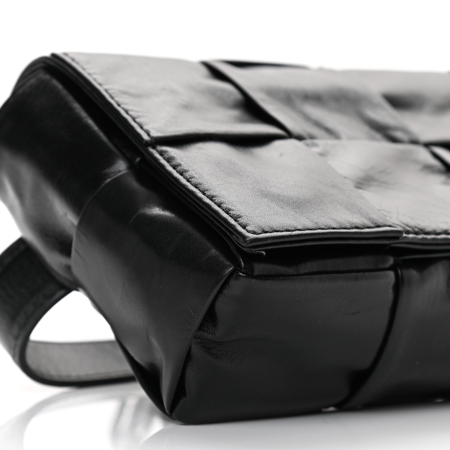 Bottega Veneta Paper Calfskin Intrecciato Cassette Belt Bag Black 9 of 11