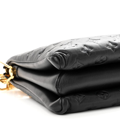 Louis Vuitton Lambskin Embossed Monogram Coussin MM Black 10 of 11