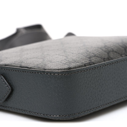 Gucci GG Supreme Monogram Textured Dollar Calfskin Web Ophidia Wristlet Shoulder Bag Grey Black Graphite Grey Grey Black Graphite Grey 9 of 10