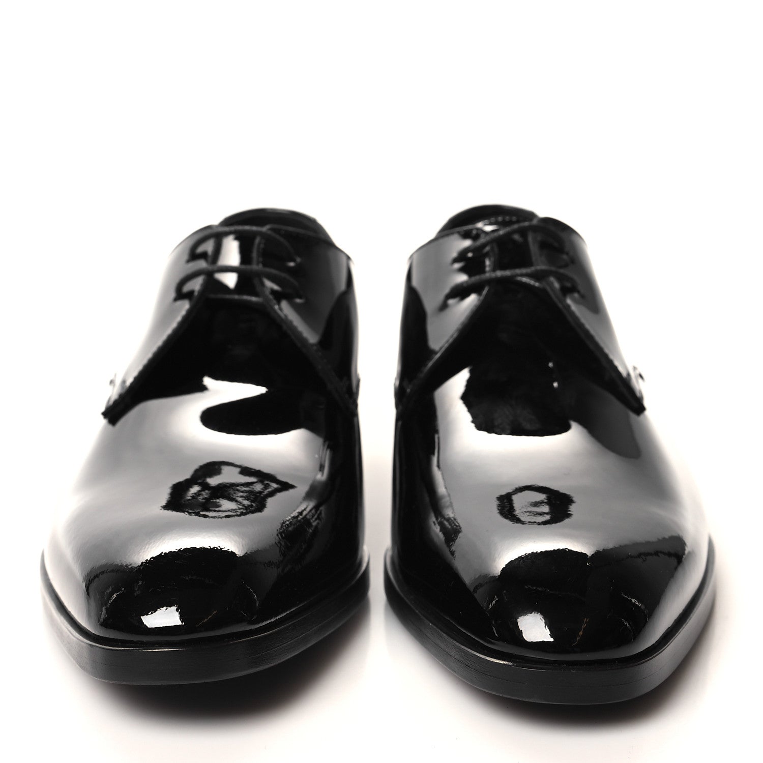 Saint Laurent Patent Baltimora Lace Up Derby Shoes 39.5 Black 2 of 9