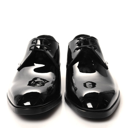 Saint Laurent Patent Baltimora Lace Up Derby Shoes 39.5 Black 2 of 9
