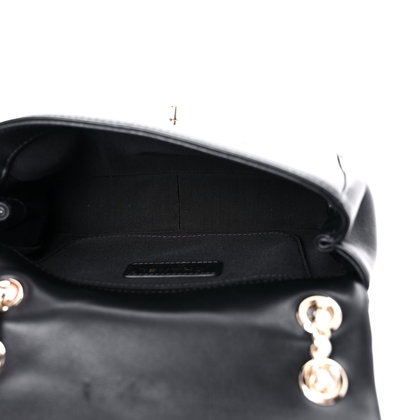 Lambskin Small Entwined Chain Flap Black