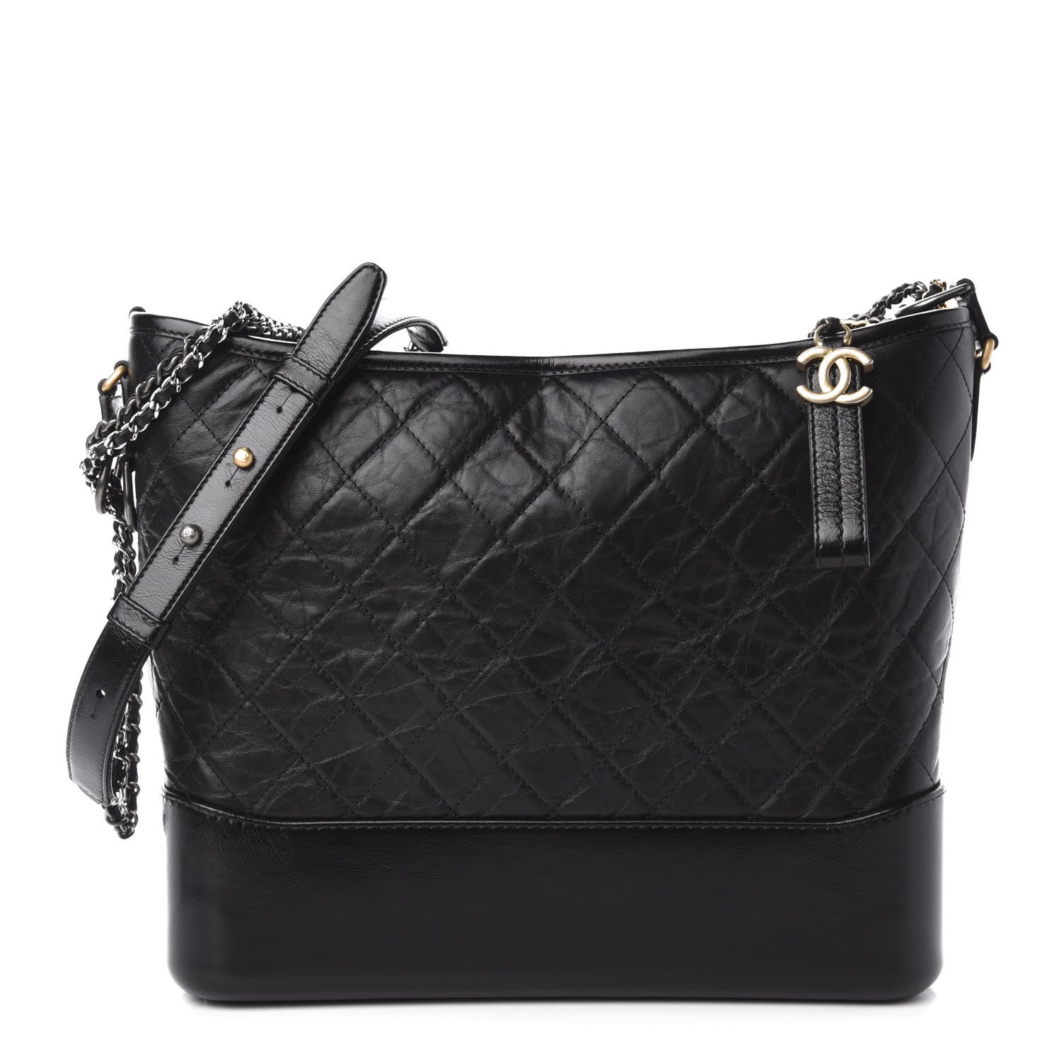 Chanel Aged Calfskin Quilted Large Gabrielle Hobo Black 1 of 11