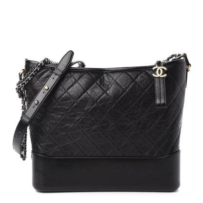 Chanel Aged Calfskin Quilted Large Gabrielle Hobo Black 1 of 11