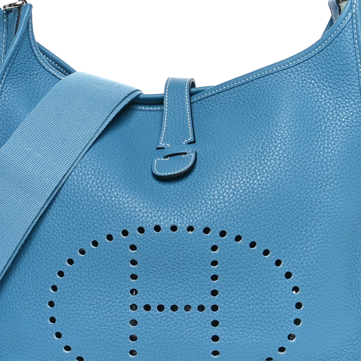 Hermes Taurillon Clemence Evelyne III PM PM Blue Jean 5 of 10
