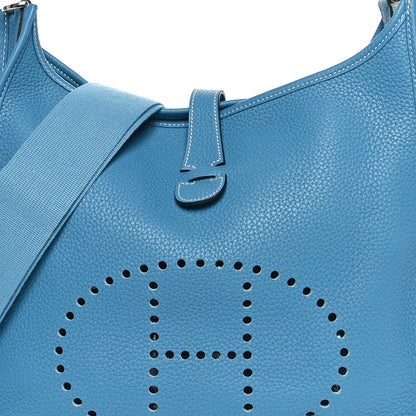 Hermes Taurillon Clemence Evelyne III PM PM Blue Jean 5 of 10