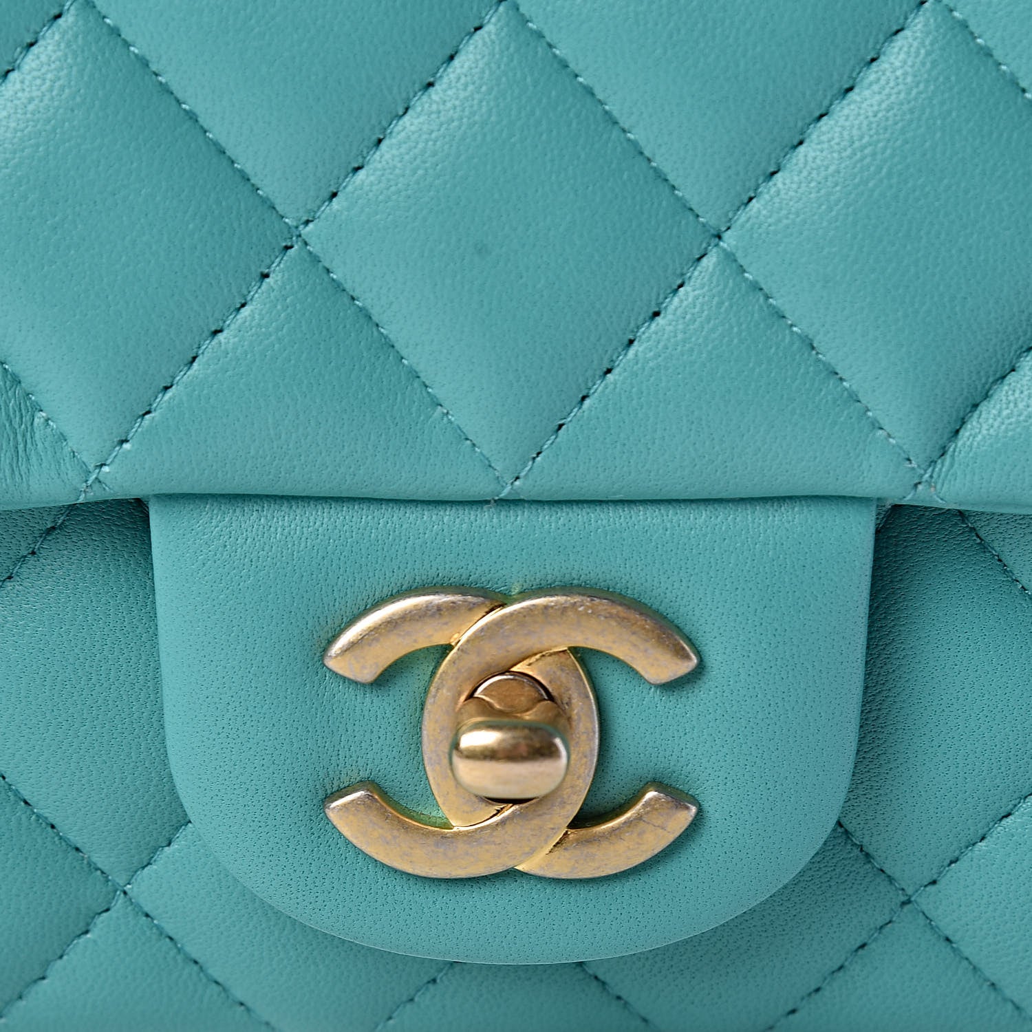 Chanel Lambskin Quilted Mini Rectangular Flap Green 10 of 11