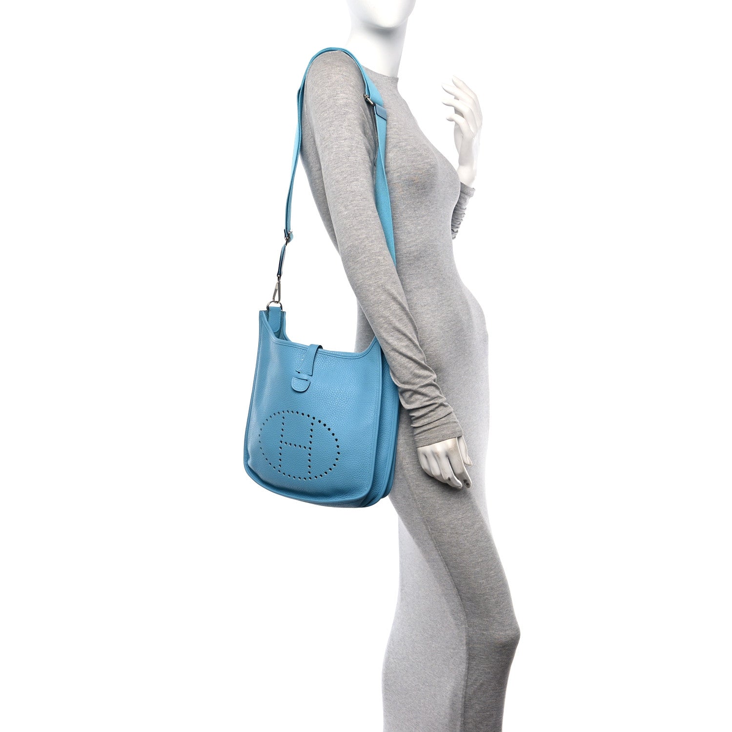 Hermes Taurillon Clemence Evelyne III PM Bleu Du Nord 2 of 9