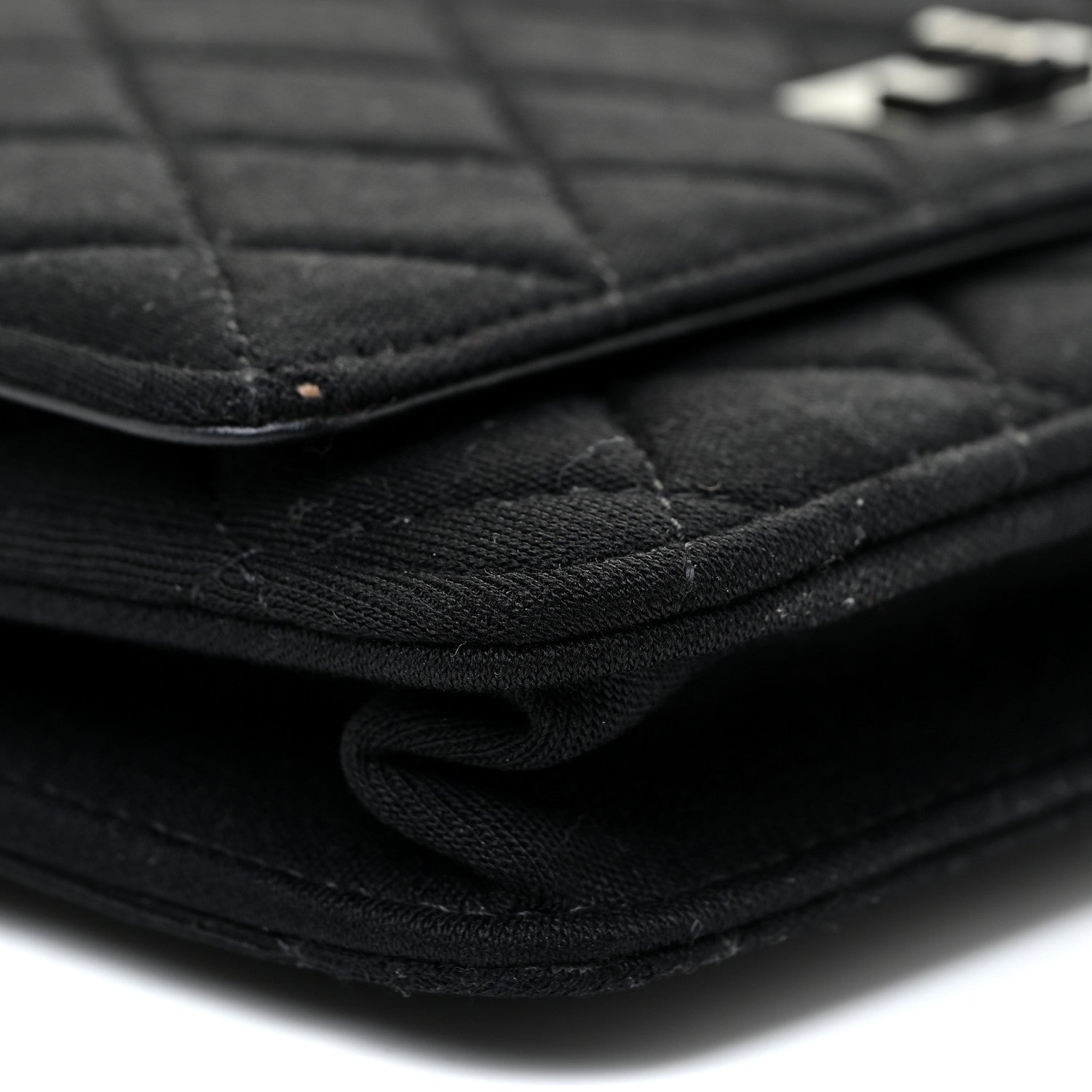 Chanel Jersey Quilted Reissue Wallet On Chain WOC Black 10 of 18
