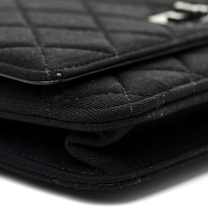 Chanel Jersey Quilted Reissue Wallet On Chain WOC Black 10 of 18