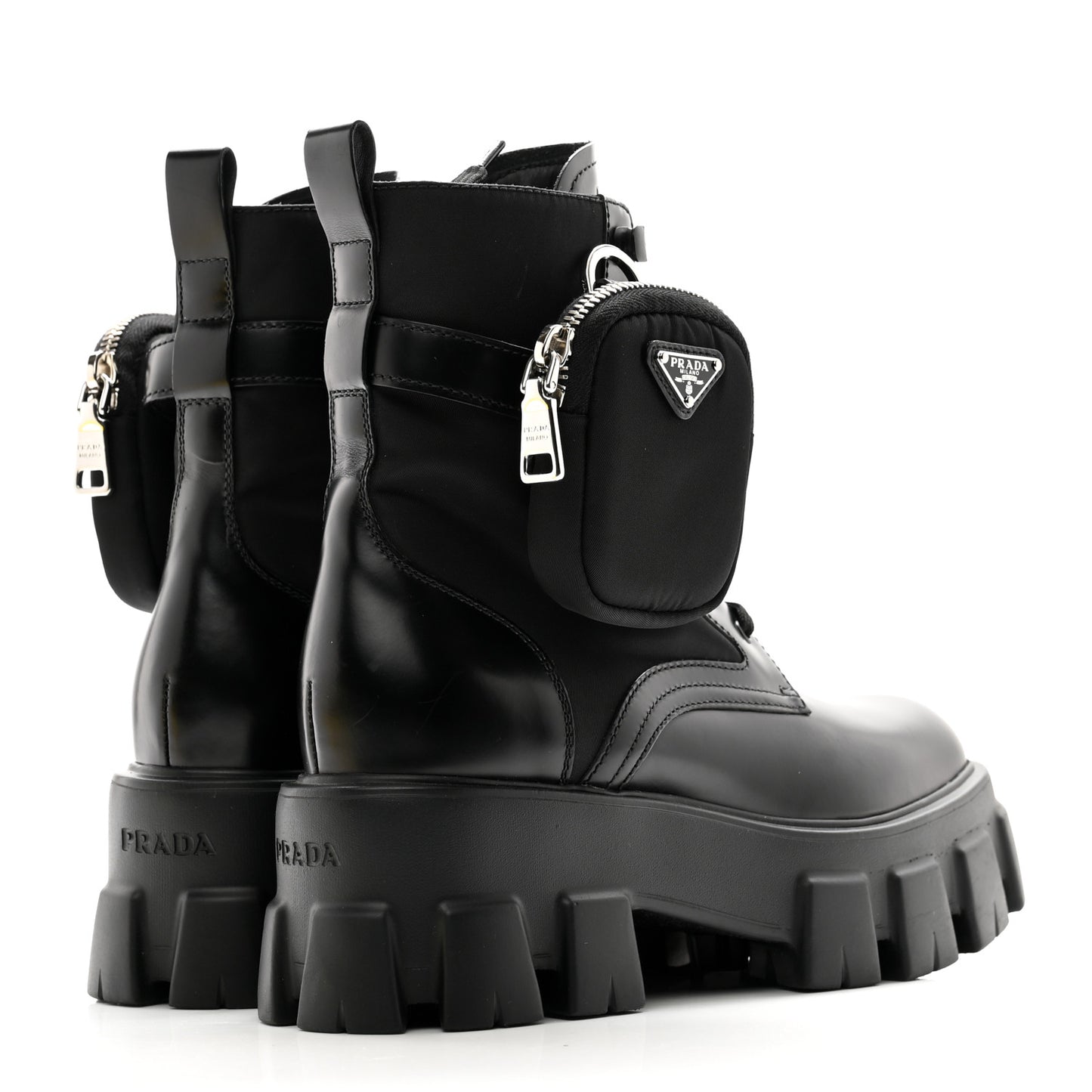 Spazzolato Rois Re-Nylon Metal Triangle Logo Monolith Pouch Pocket 55mm Boots 37 Black