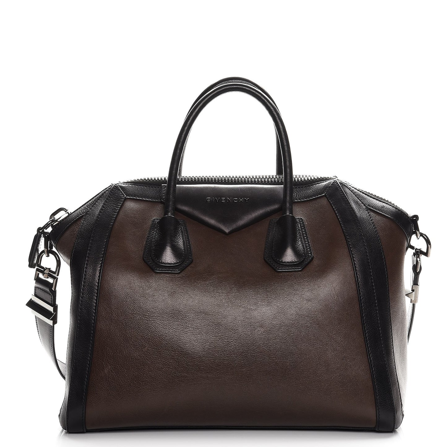 Calfskin Medium Bi-Color Antigona Brown Black