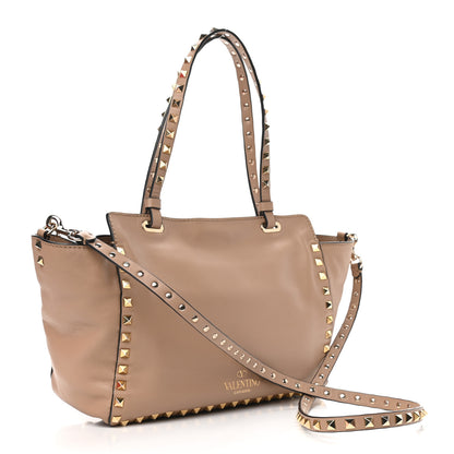 Valentino Garavani Vitello Small Rockstud Tote Beige 3 of 8