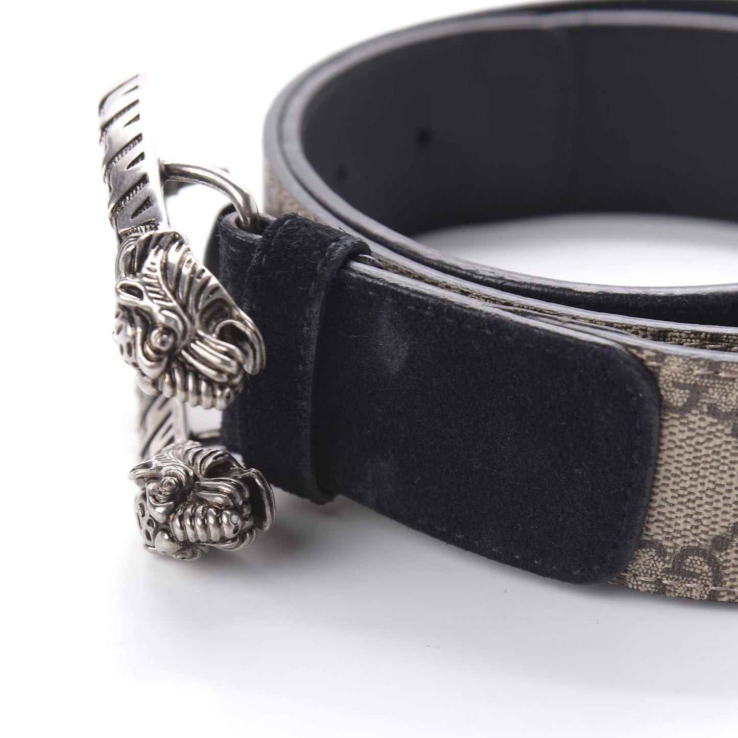 GG Supreme Monogram Suede Dionysus 40mm Belt 90 36 Beige Black
