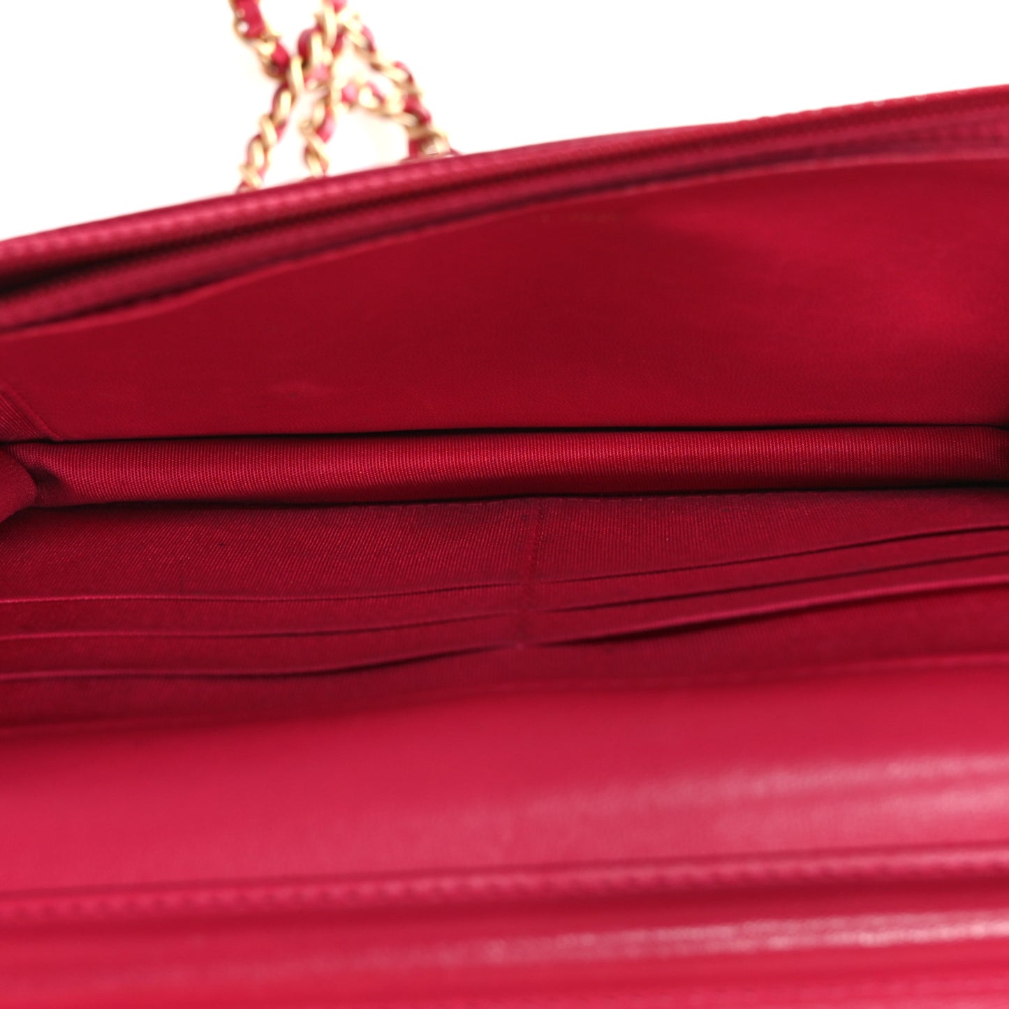 Lambskin Quilted Boy Wallet On Chain WOC Dark Fuchsia