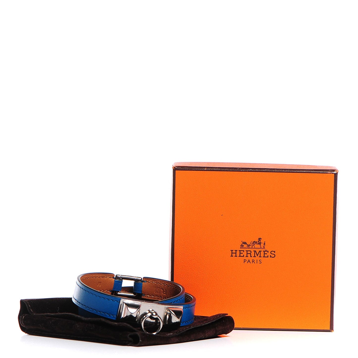 Veau Tadelakt Rivale Double Tour Bracelet M Bleu Izmir