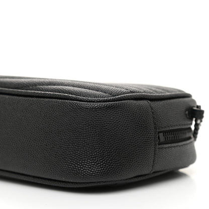Saint Laurent Grain De Poudre Matelasse Monochrome Monogram Mini Lou Camera Bag Black 8 of 8