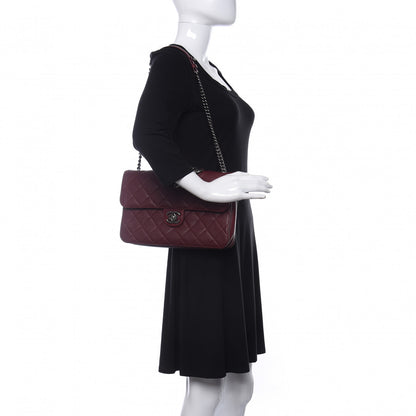 Chanel Goatskin Quilted Large Perfect Edge Flap Burgundy 4 of 14