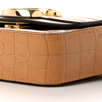 Chloe Calfskin Crocodile Embossed Mini C Double Carry Autumnal Brown 10 of 14