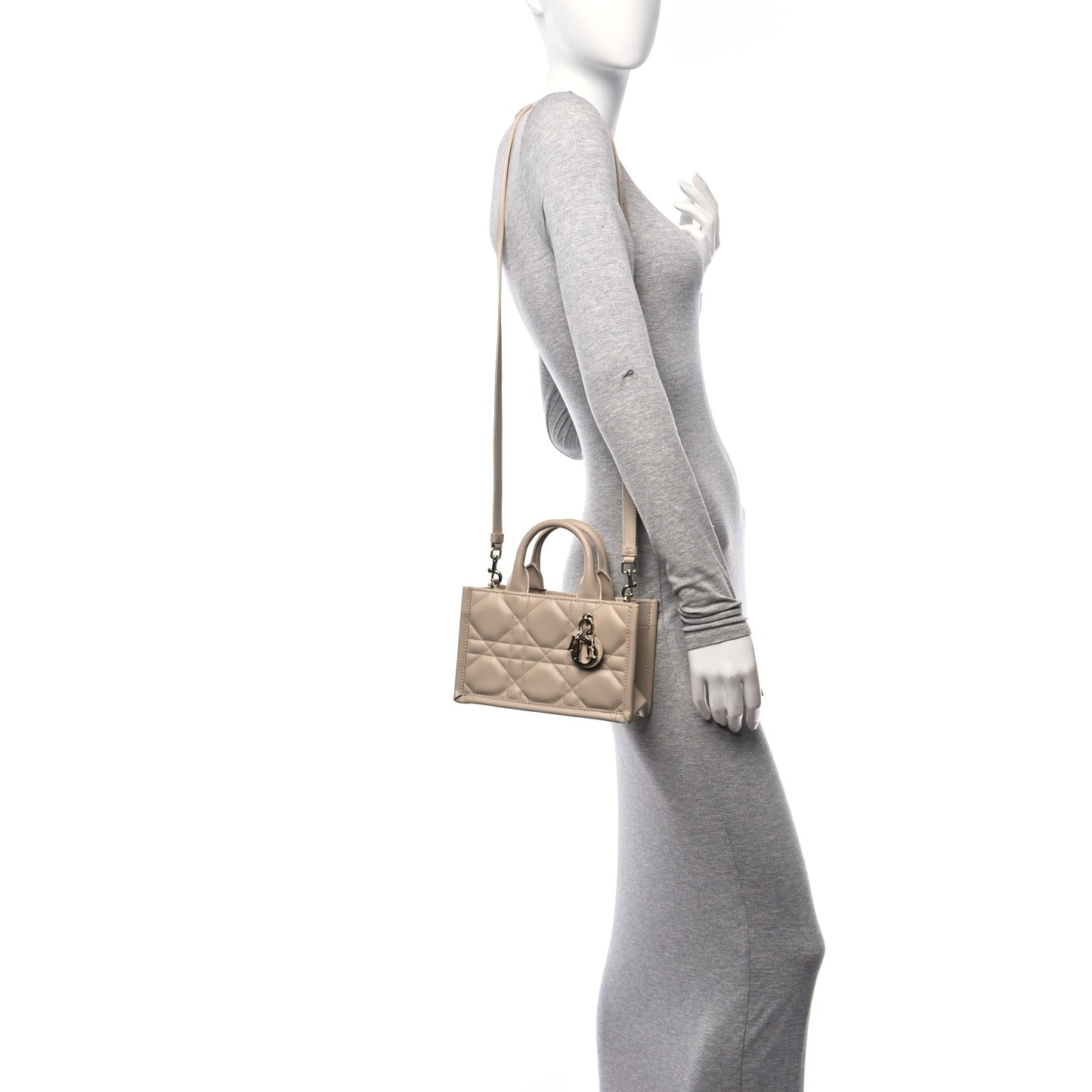 Calfskin Macrocannage Mini Book Tote Trench Beige