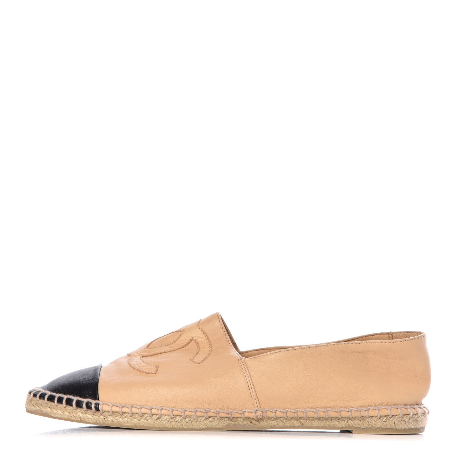 Lambskin CC Espadrilles 42 Beige Black