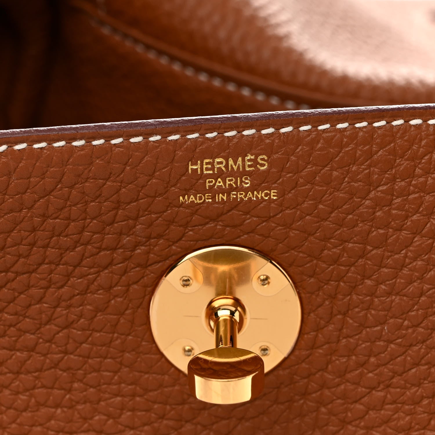 Hermes Taurillon Clemence Lindy 26 Gold 6 of 11
