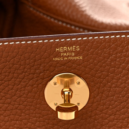 Hermes Taurillon Clemence Lindy 26 Gold 6 of 11