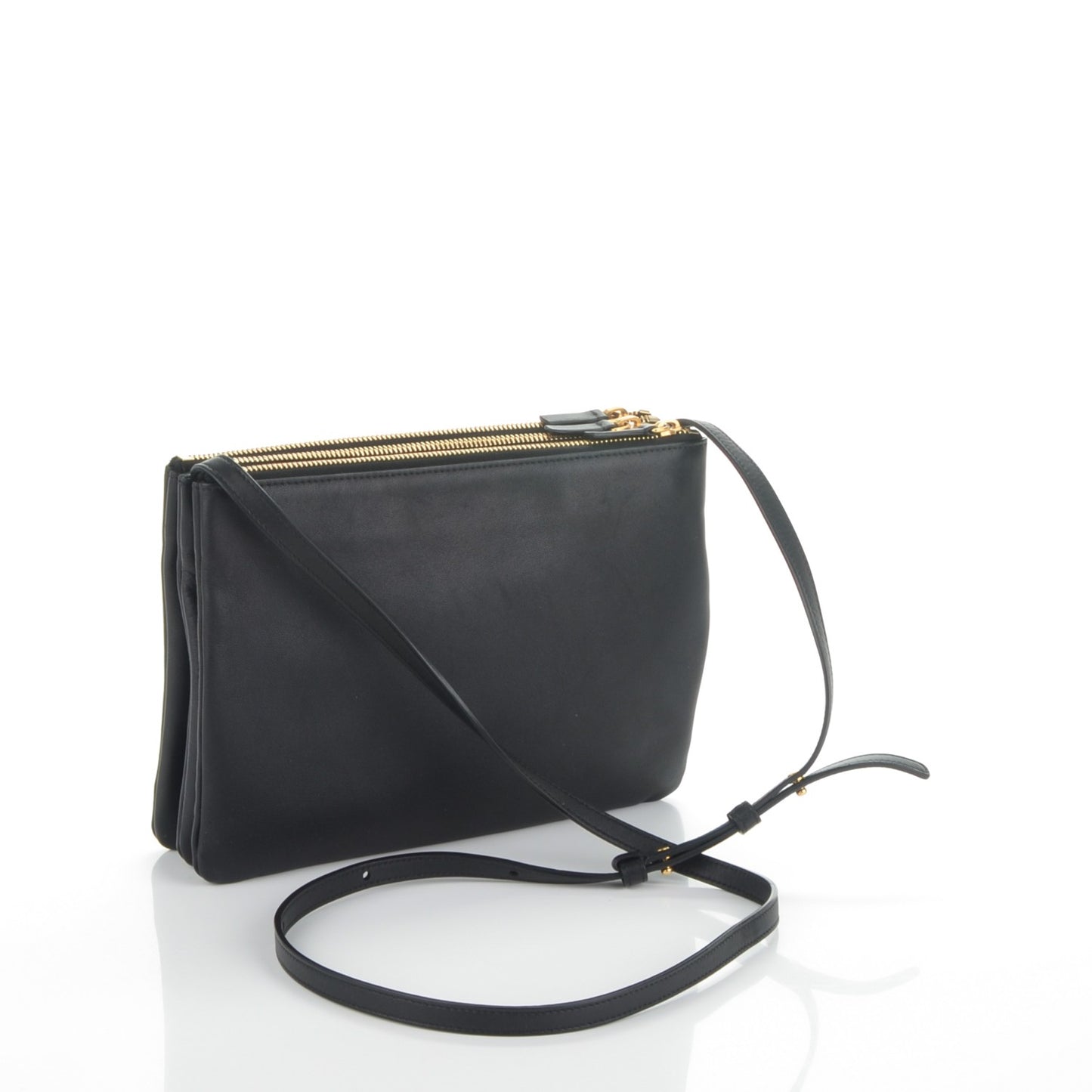 Lambskin Large Trio Crossbody Bag Black