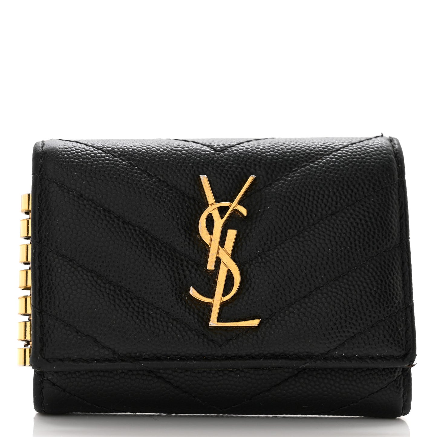 Grain de Poudre Matelasse Cassandre Monogram Slim Key Case Black