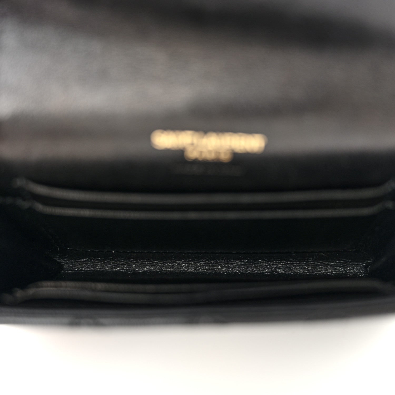 Saint Laurent Lambskin Quilted Monogram Gaby Small Envelope Wallet Black 5 of 8