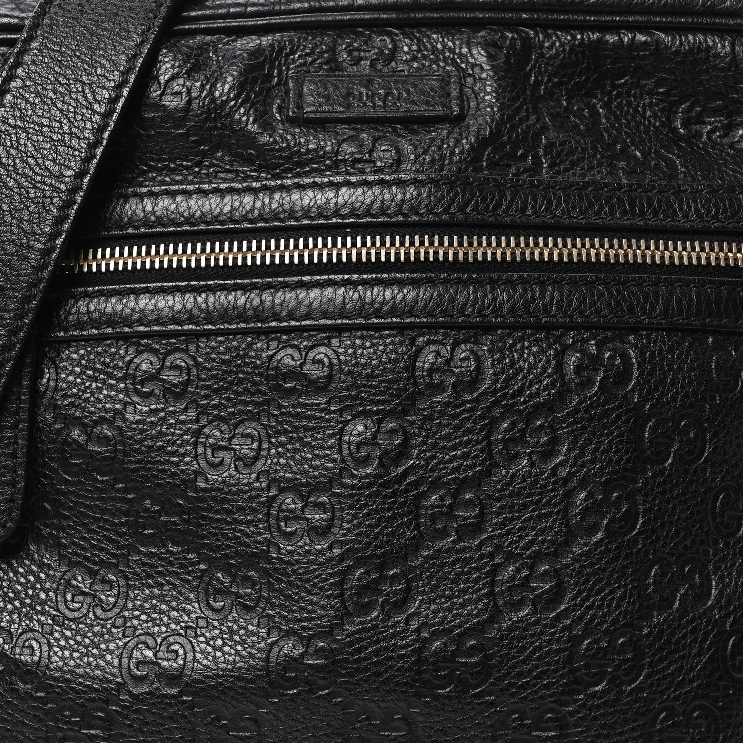 Gucci Guccissima Flat Messenger Bag Black 8 of 10