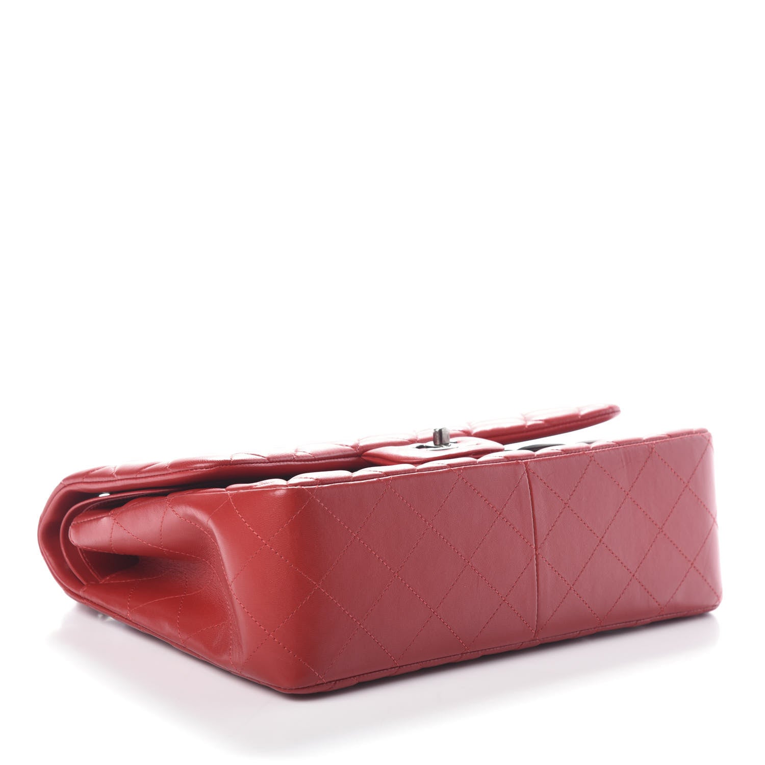 Chanel Lambskin Quilted Jumbo Double Flap Red 4 of 10