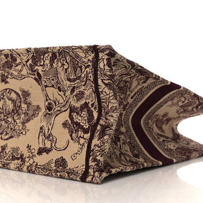 Christian Dior Canvas Embroidered Large Dioriviera Toile De Jouy Book Tote Burgundy 7 of 11