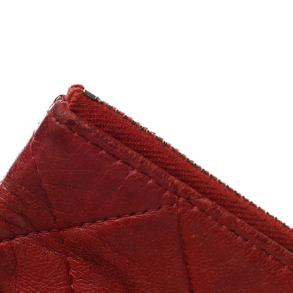 Chanel Lambskin Quilted Large Cosmetic Case Red 10 of 12