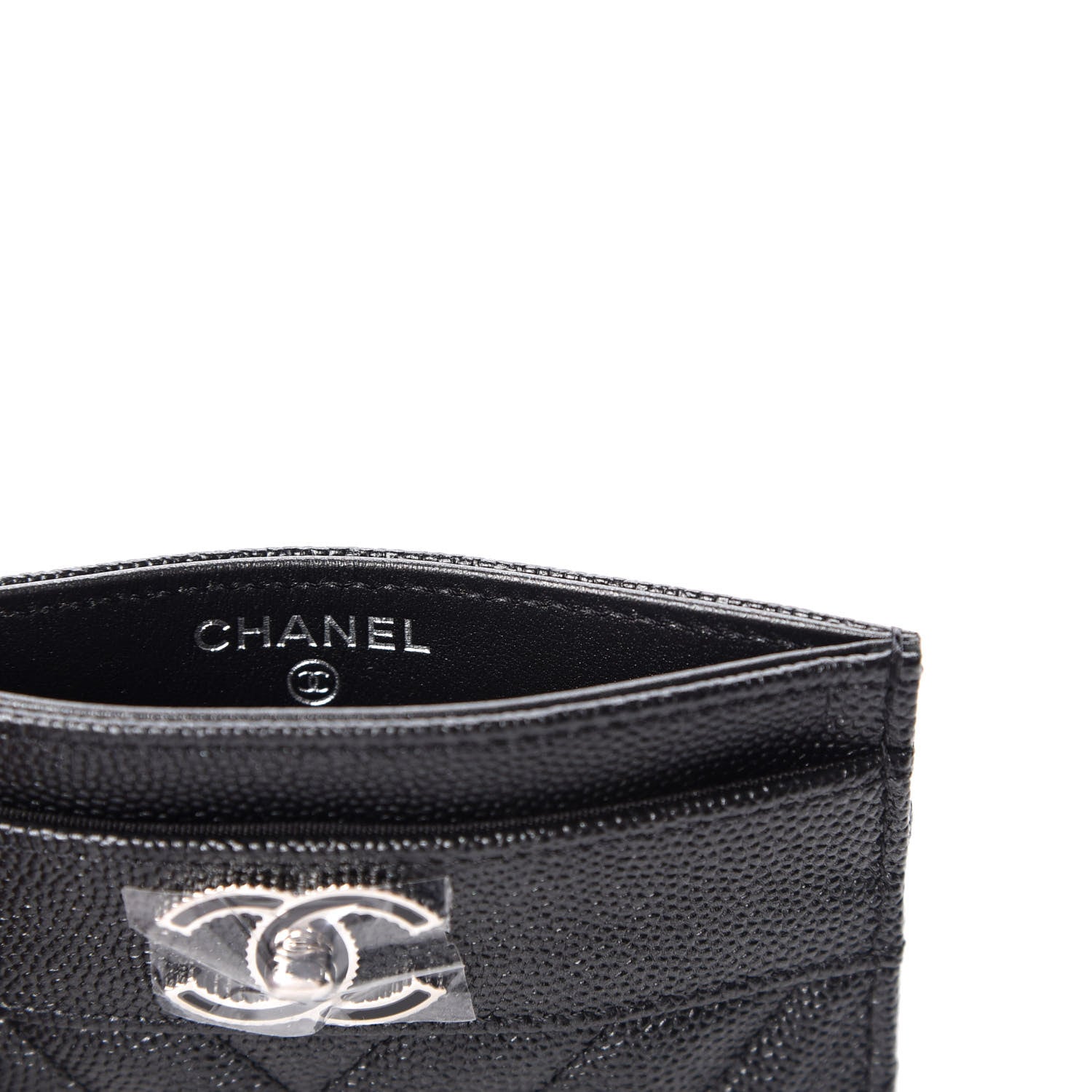 Chanel Caviar Chevron Quilted Vintage Mademoiselle Card Holder Black 6 of 10