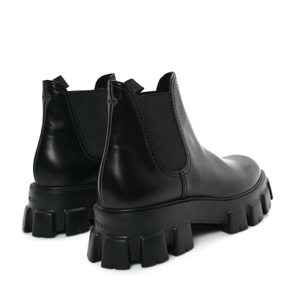 Prada Spazzolato Rois Mens Monolith Chelsea 55mm Ankle Boots 10.5 Black 5 of 9