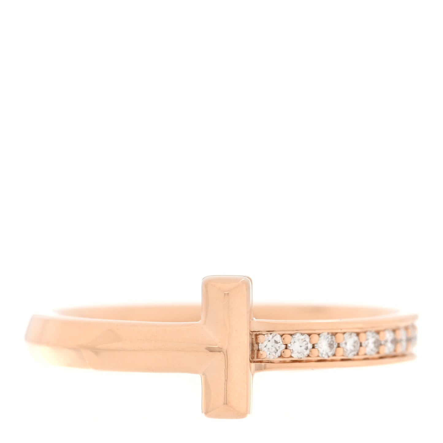 18K Rose Gold Diamond 2.5mm T T1 Ring 54 7