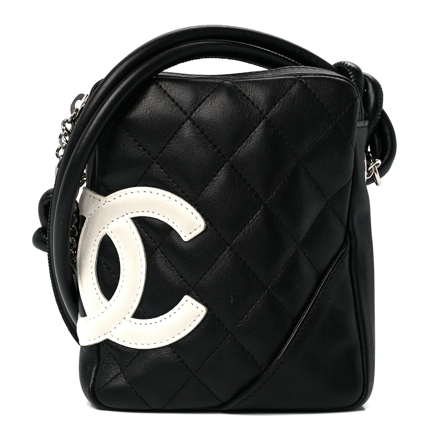 Chanel Calfskin Quilted Small Cambon Messenger Black White 1 of 11