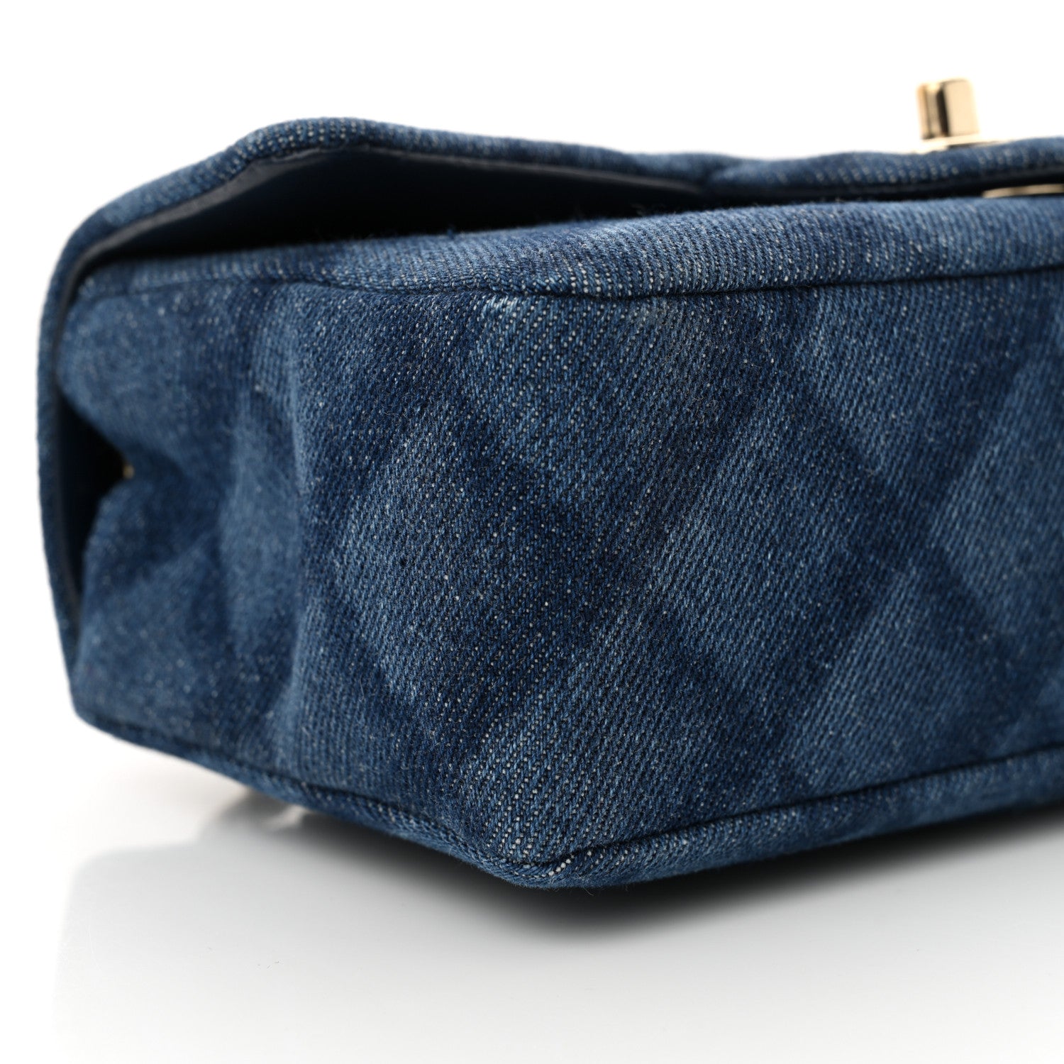 Chanel Printed Denim Quilted Mini Rectangular Flap Dark Blue 9 of 11
