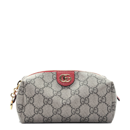 Gucci Soft GG Supreme Monogram Calfskin Small Ophidia Cosmetic Case Beige Ebony Hibiscus Red 1 of 14