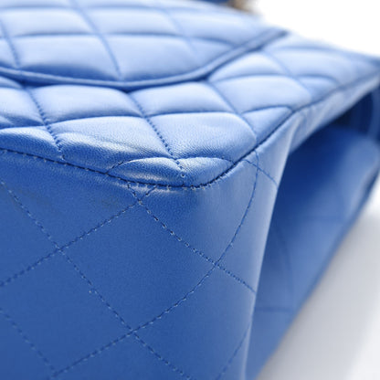 Chanel Lambskin Quilted Jumbo Double Flap Blue 14 of 14