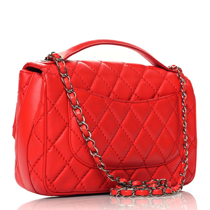 Chanel Lambskin Quilted Medium Easy Carry Flap Red 3 of 11