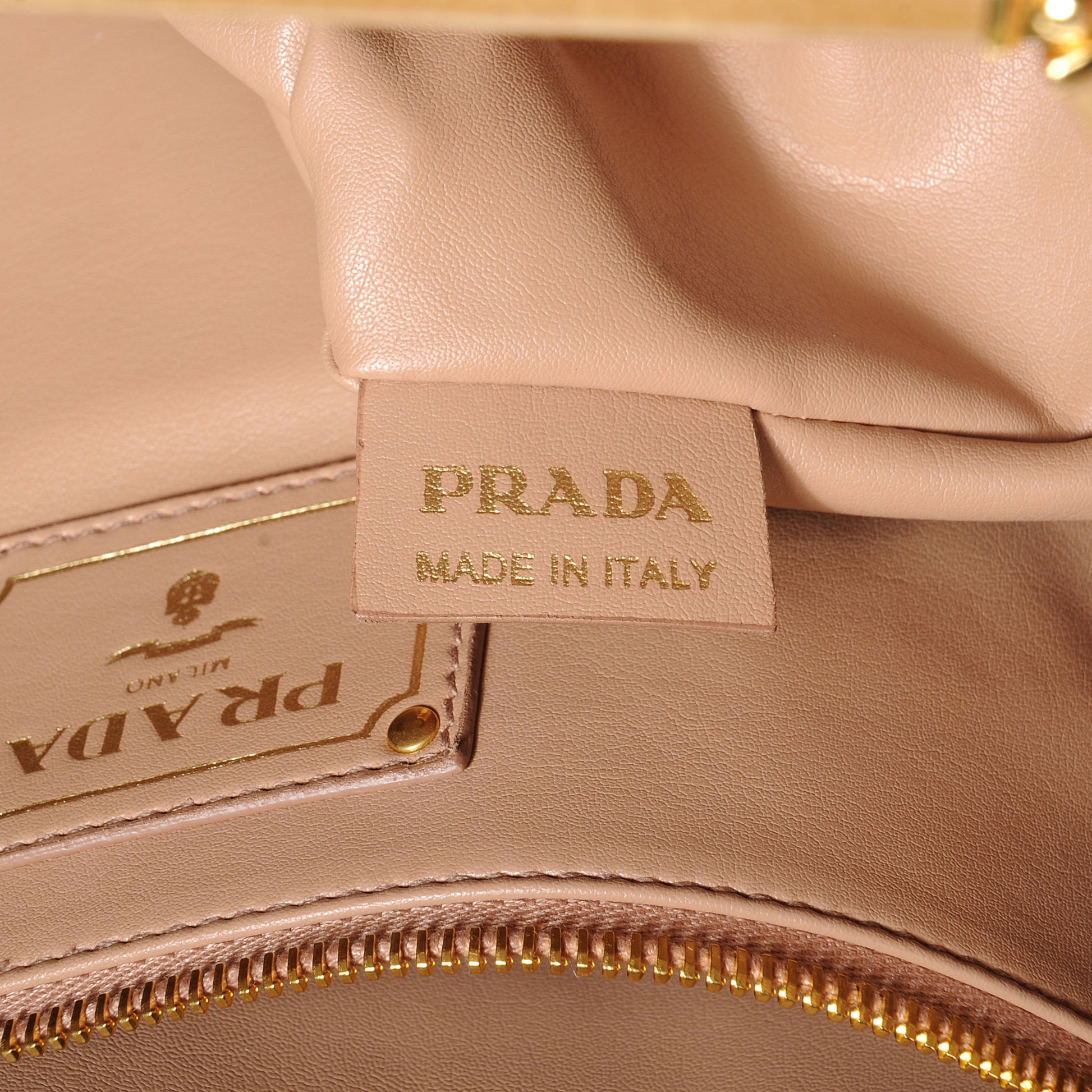 Prada Vitello Shine Large Tote Sughero Talco 8 of 9