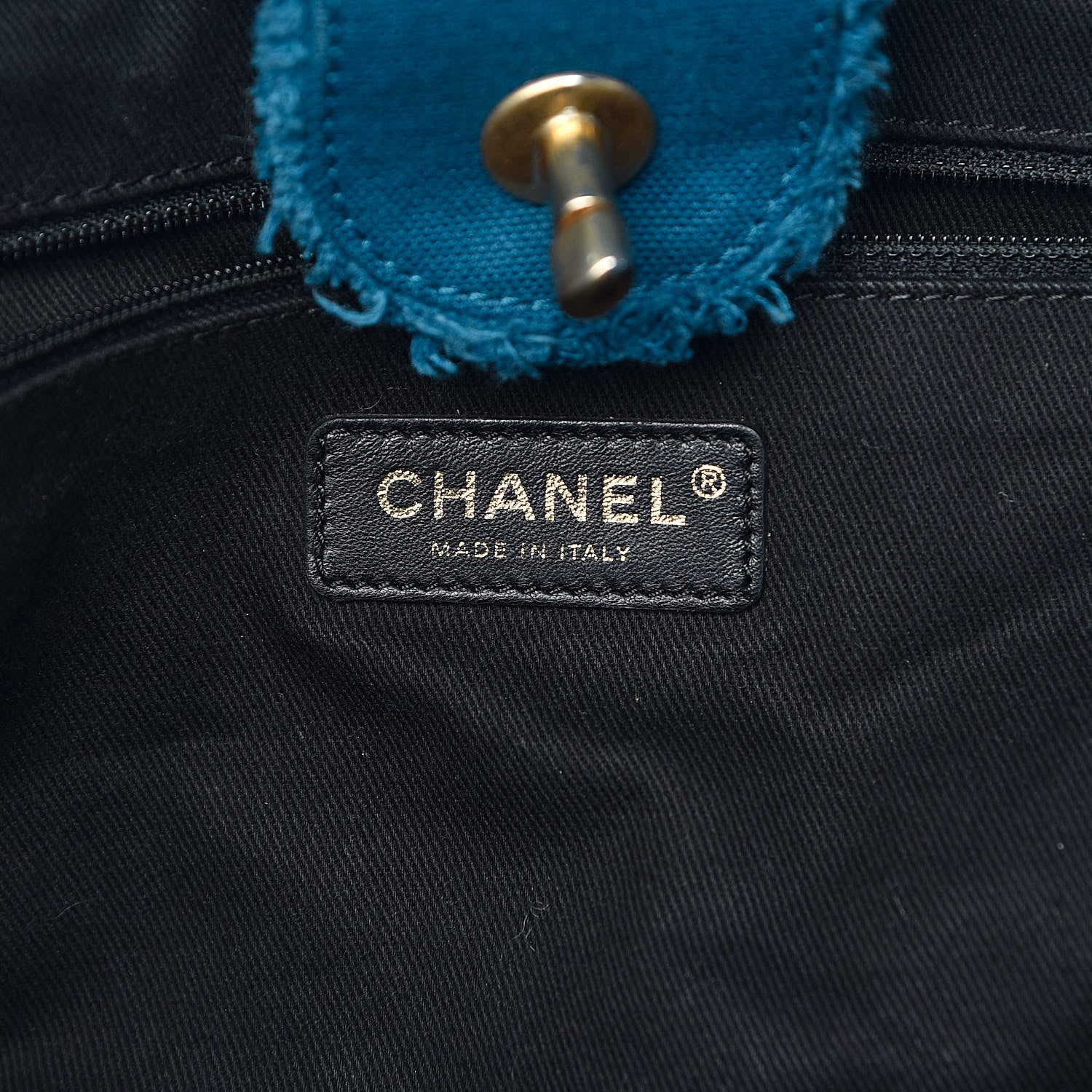 Chanel Canvas Chevron Cuba Patchwork Shopper Tote Blue 6 of 12