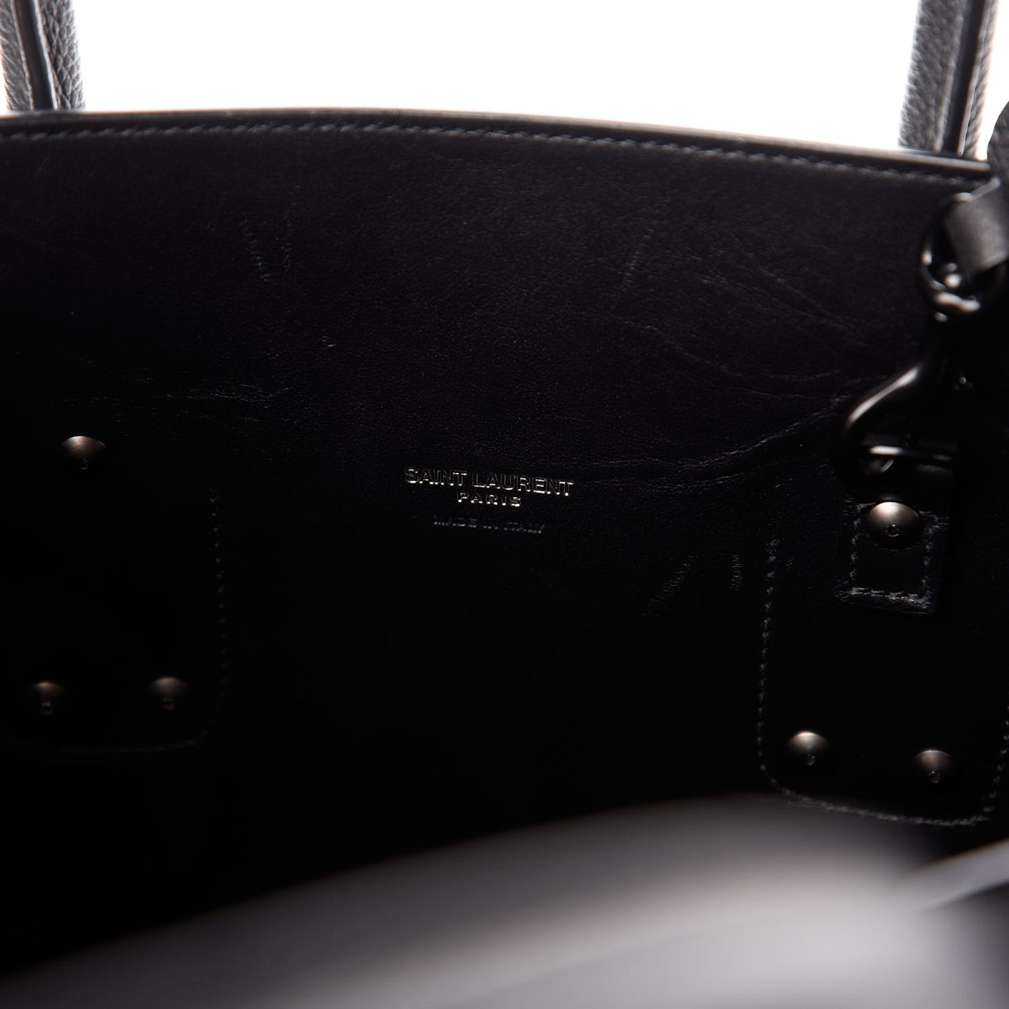 Grained Calfskin Large Sac De Jour Carryall Black